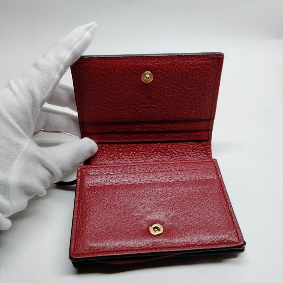 100% Authentic Gucci GG Ophidia Bifold Red Leather Leather - Picture 4 of 9